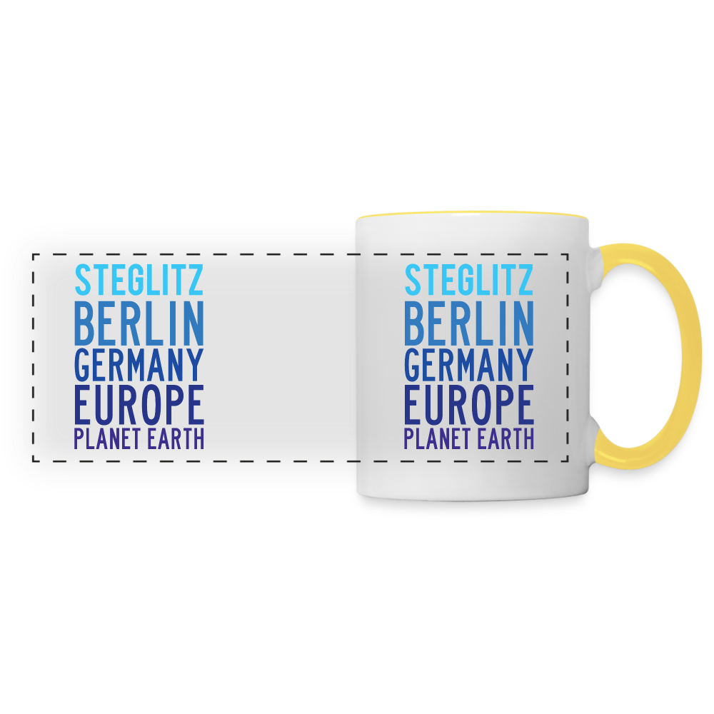 Steglitz Planet Earth - Tasse zweifarbig - Weiß/Gelb