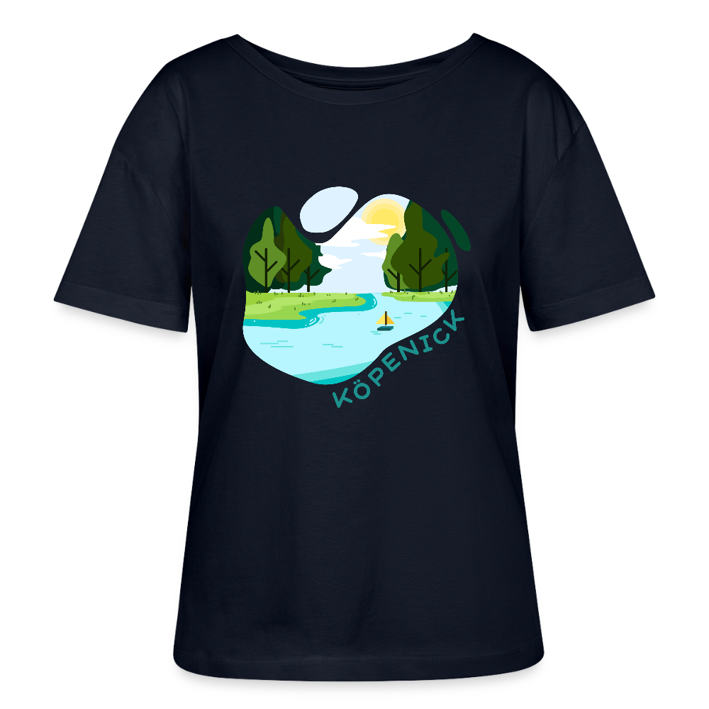 Köpenick am Wasser - Relaxed Rundhals Frauen Bio-T-Shirt - Navy