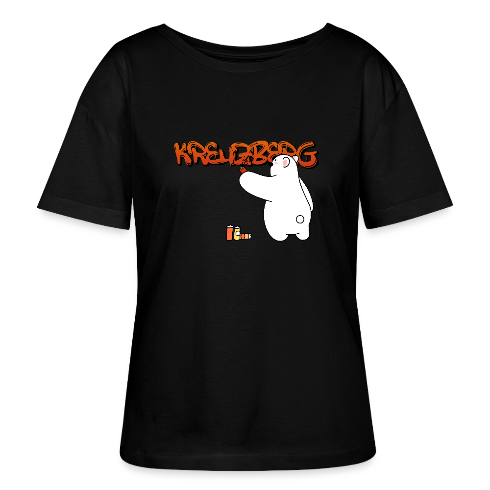 Kreuzberg Graffiti - Relaxed Rundhals Frauen Bio-T-Shirt - Schwarz