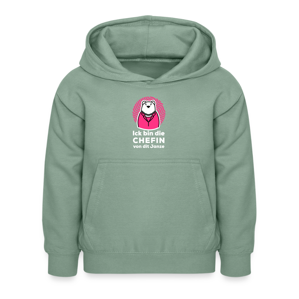 Chefin - Kinder Hoodie - Graugrün