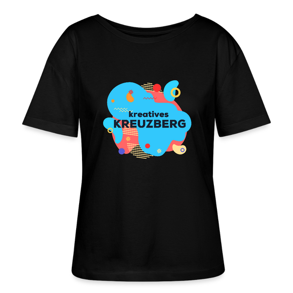 Kreatives Kreuzberg - Relaxed Rundhals Frauen Bio-T-Shirt - Schwarz