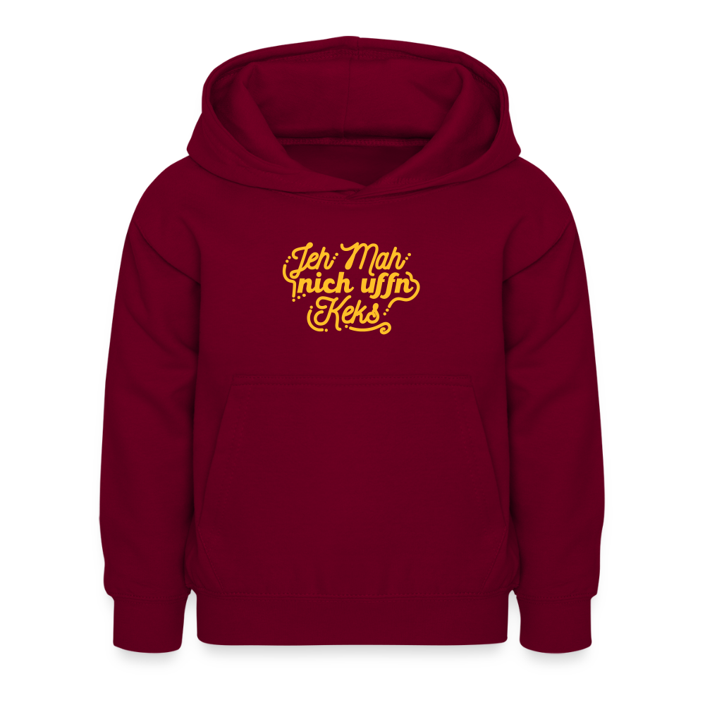 Jeh mah nich uffn Keks gelb - Kinder Hoodie - Bordeaux
