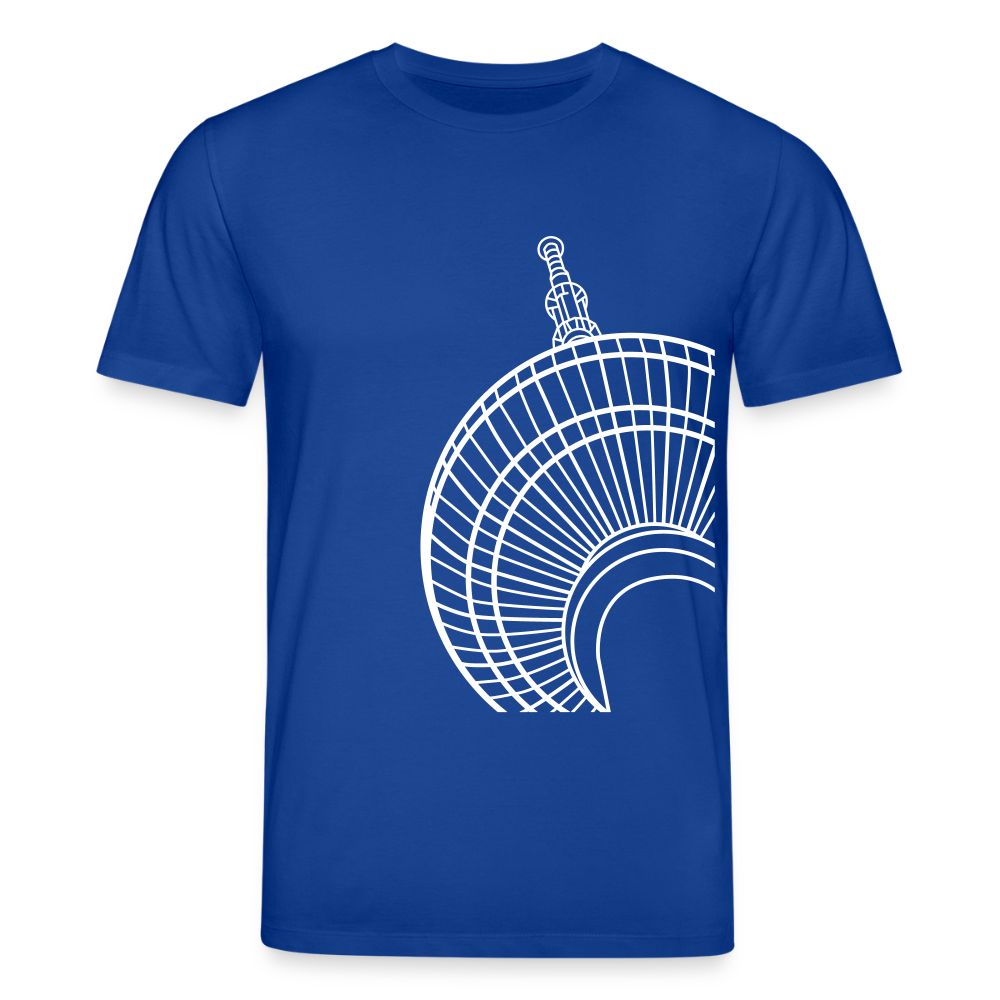 Der Turm von unten - weiß - Unisex Bio T-Shirt - Dunkelblau