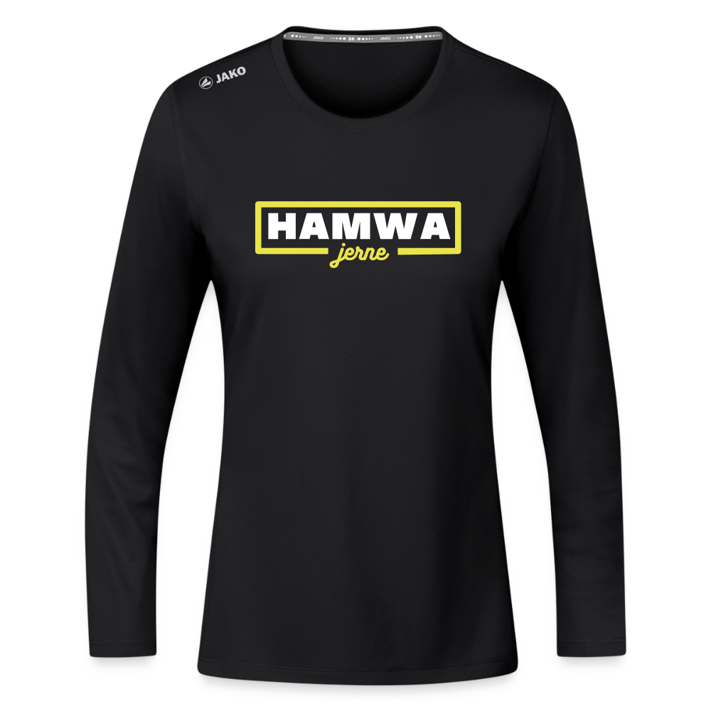 hamwa - Frauen Sport Langarmshirt - Schwarz