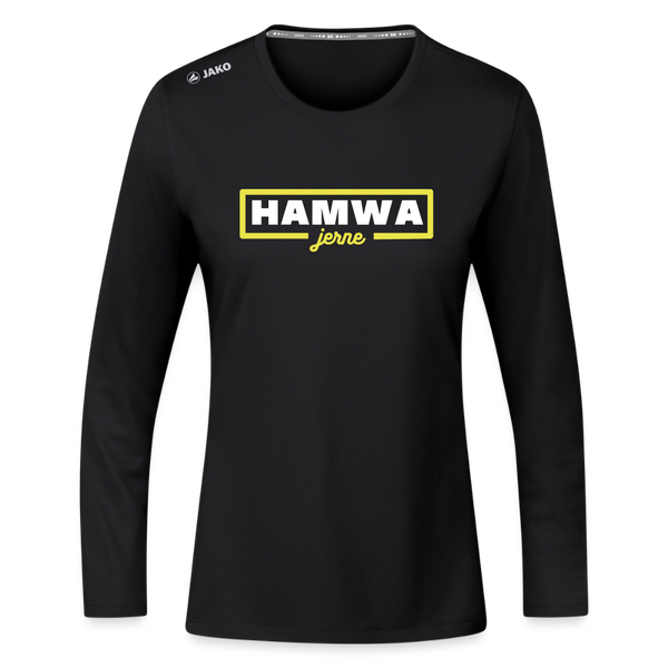 hamwa - Frauen Sport Langarmshirt - Schwarz
