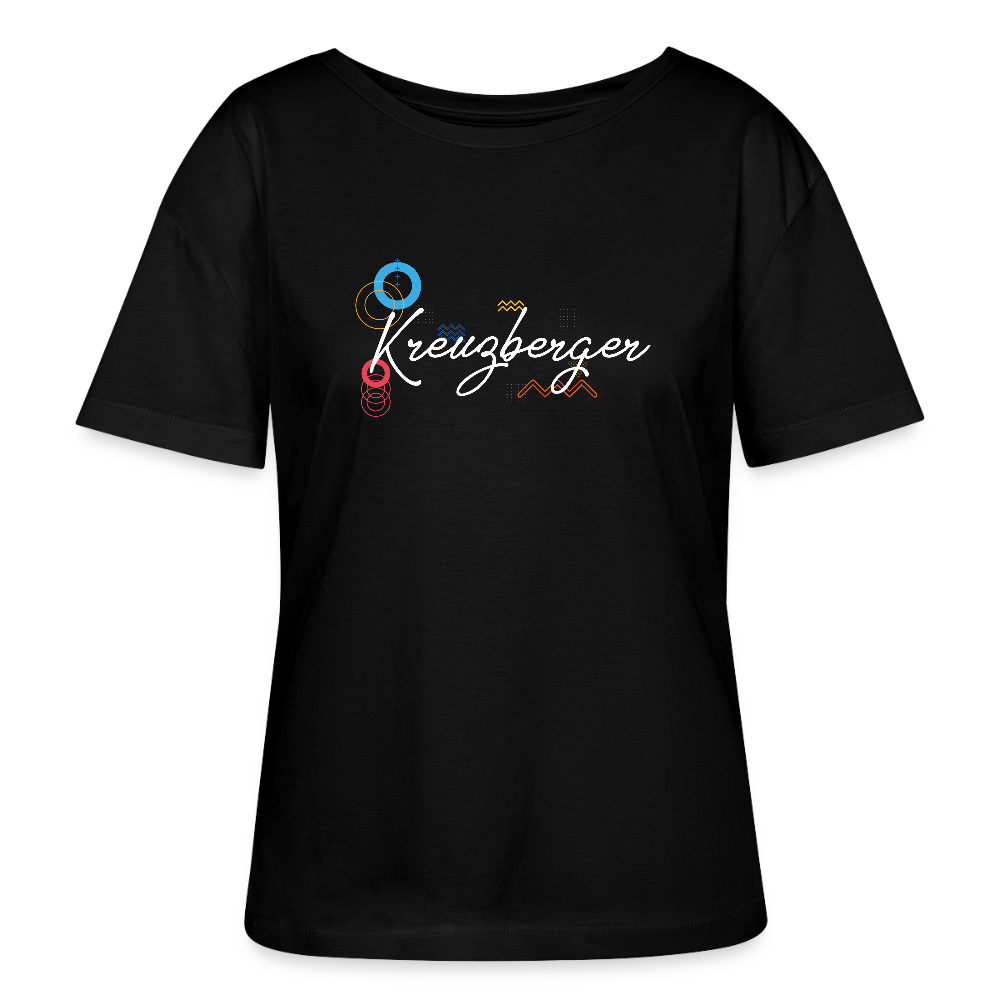 Kreuzbergerin - Relaxed Rundhals Frauen Bio-T-Shirt - Schwarz