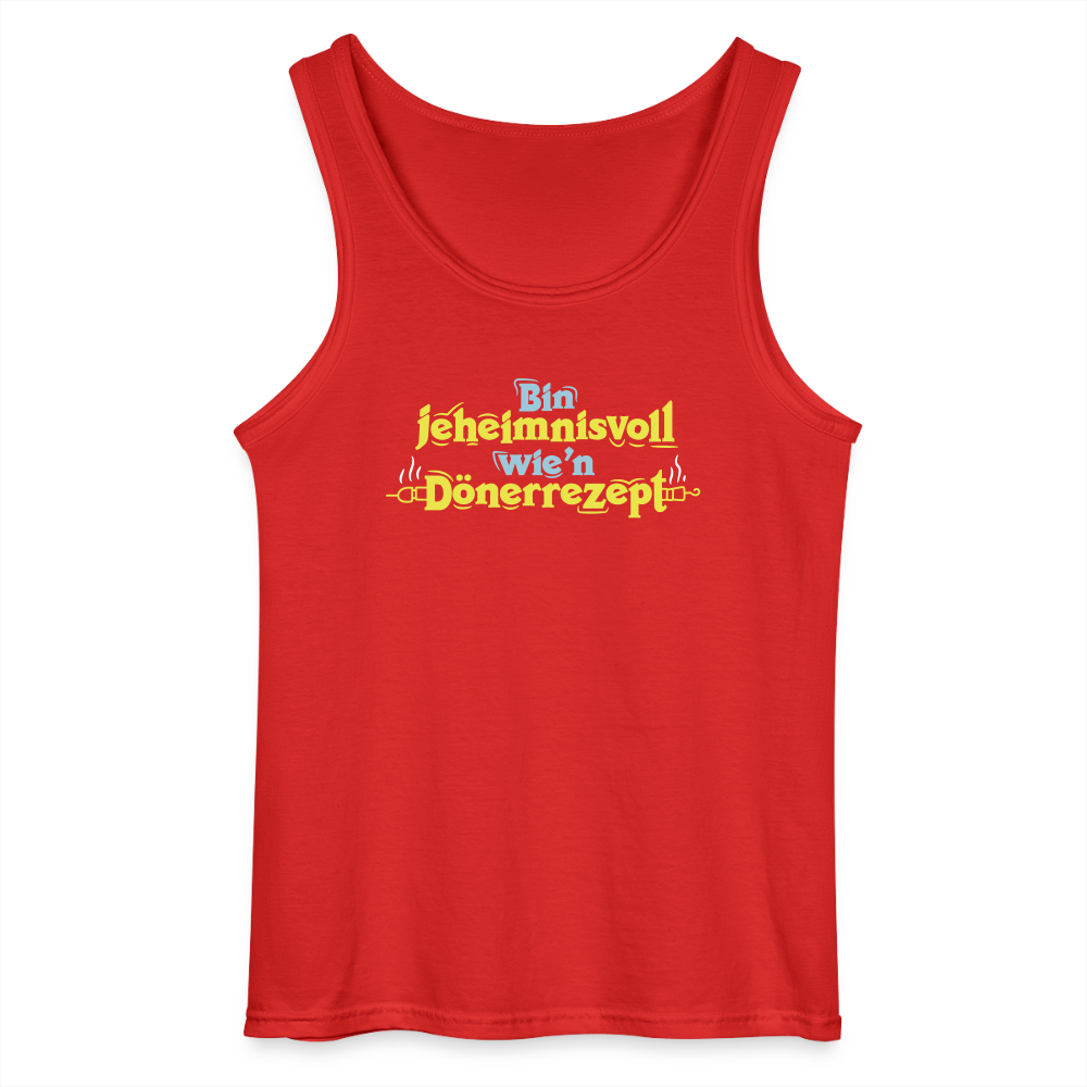 Bin jeheimnisvoll wie'n Dönerrezept. - Männer Tank Top - Rot