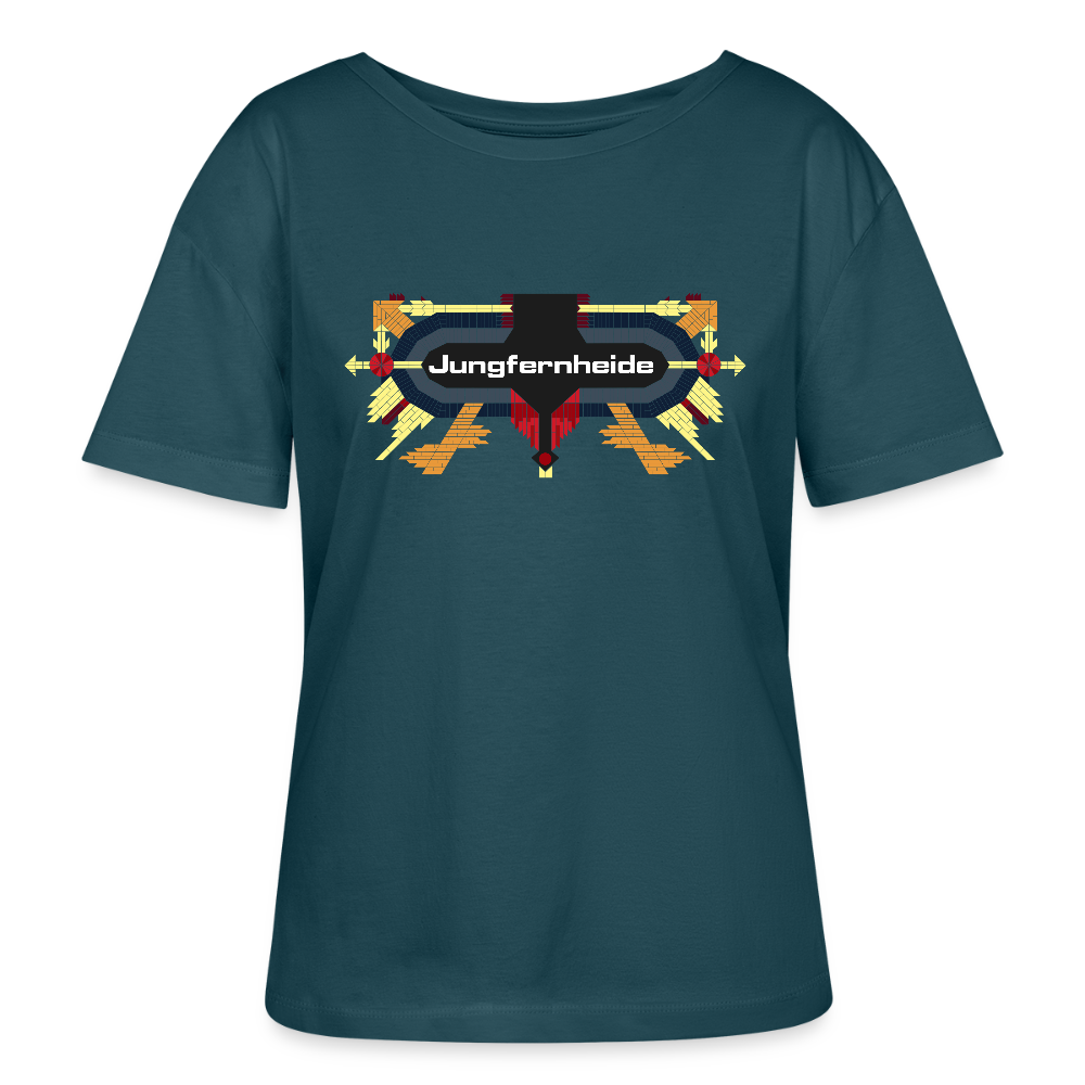 Jungfernheide - Relaxed Rundhals Frauen Bio-T-Shirt - Dunkles Petrol