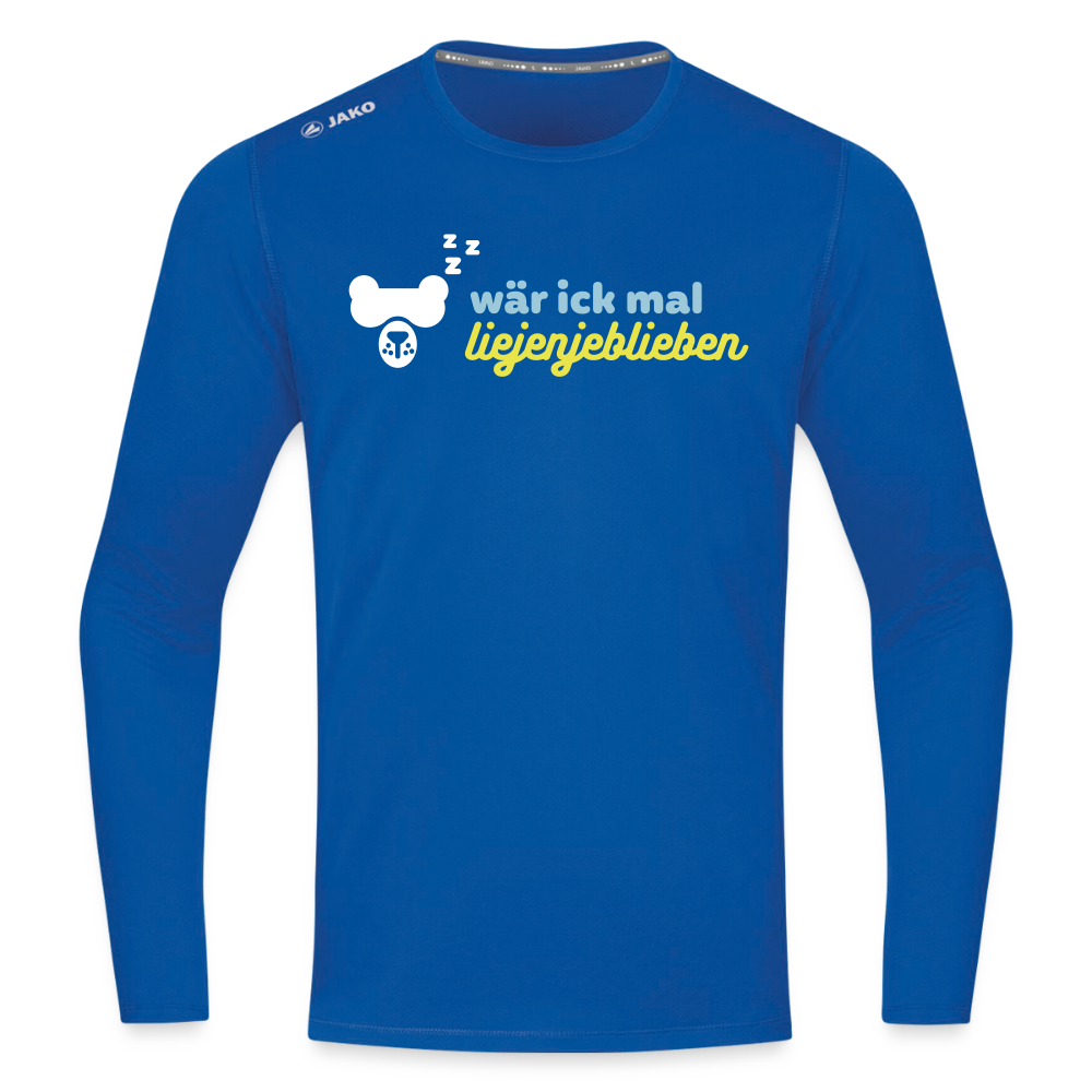 wär ick mal liejenjeblieben - Männer Sport Langamshirt - Royalblau