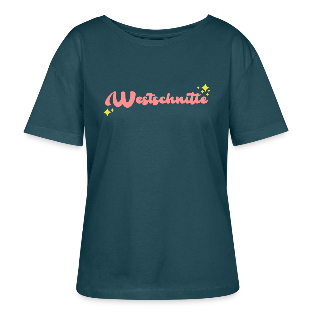 Westschnitte - Relaxed Rundhals Frauen Bio-T-Shirt - Dunkles Petrol