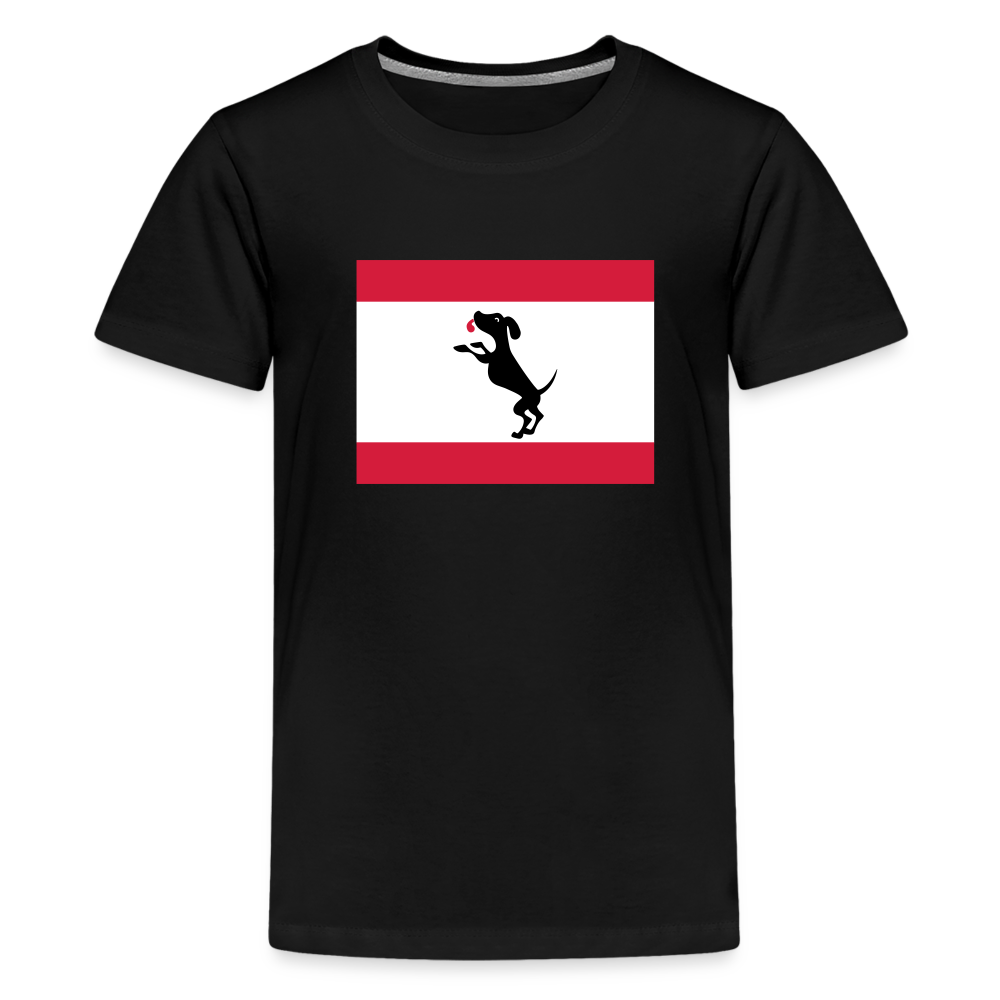 Berliner Flagge mit Hund - Teenager Premium T-Shirt - Schwarz
