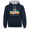 Tegel Hippest Neighborhood - Kontrast Hoodie - Navy/Grau meliert