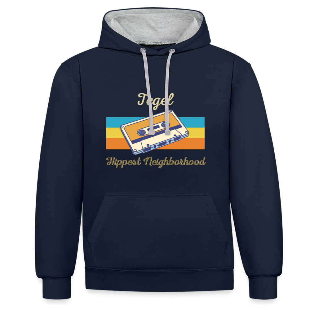 Tegel Hippest Neighborhood - Kontrast Hoodie - Navy/Grau meliert