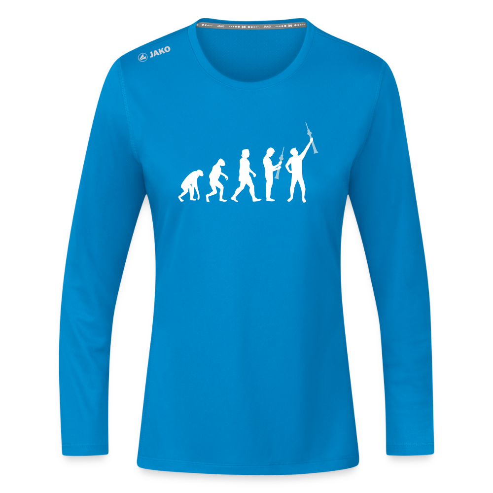 Evolution - Frauen Sport Langarmshirt - Saphirblau