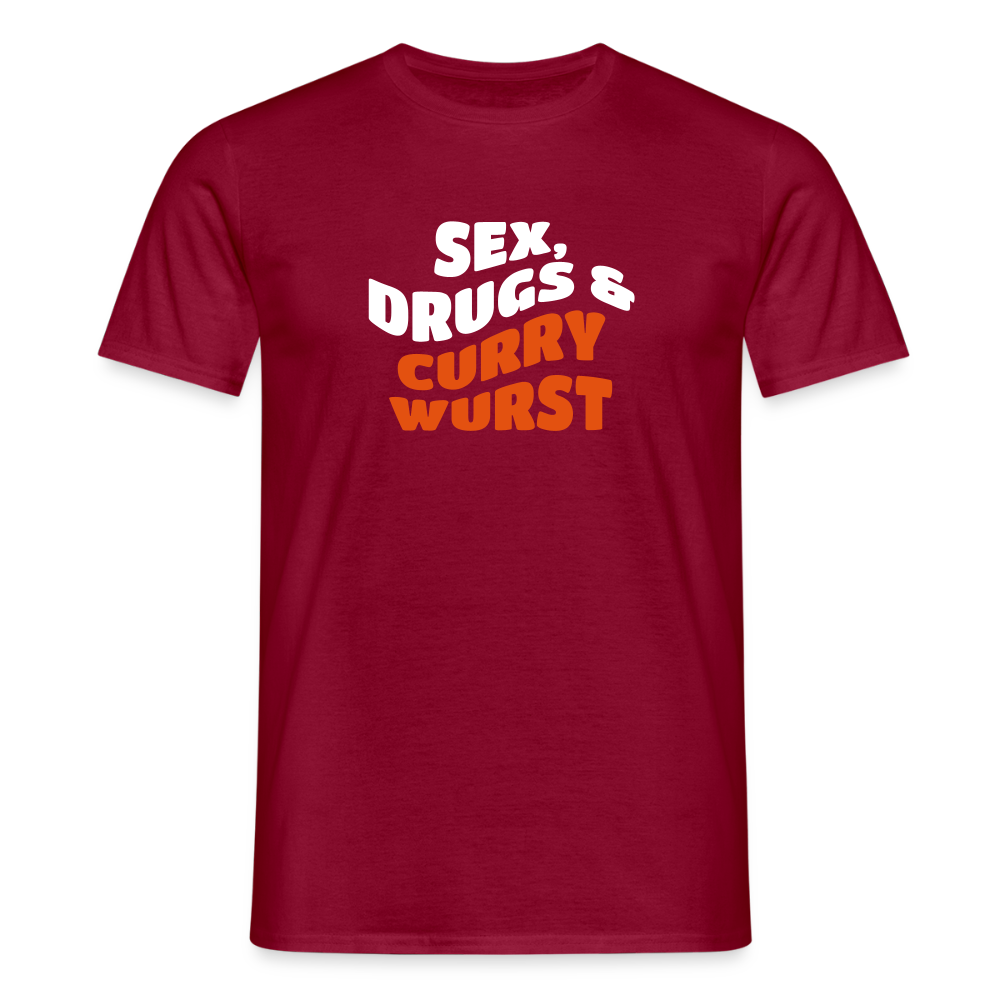 Sex, Drucks & Currywurst - Männer Premium T-Shirt - Ziegelrot
