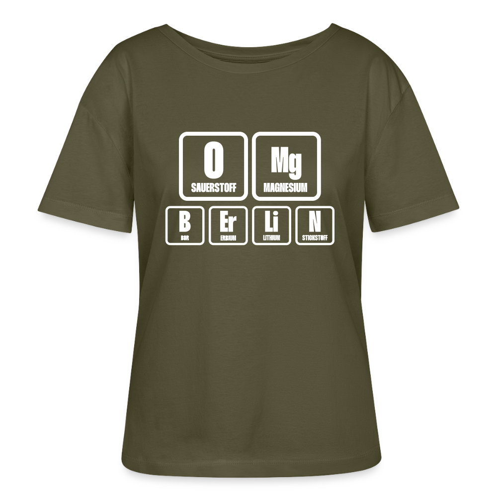 OMG Berlin - Relaxed Rundhals Frauen Bio-T-Shirt - Khaki