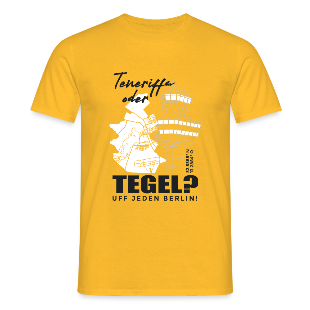 Teneriffa oder Tegel - Männer Premium T-Shirt - Gelb