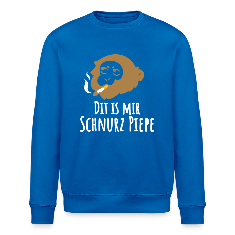 Dit is mir Schnurz Affe - Unisex Bio Sweatshirt - Königsblau
