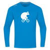 Fahrradbär - Männer Sport Langamshirt - Saphirblau