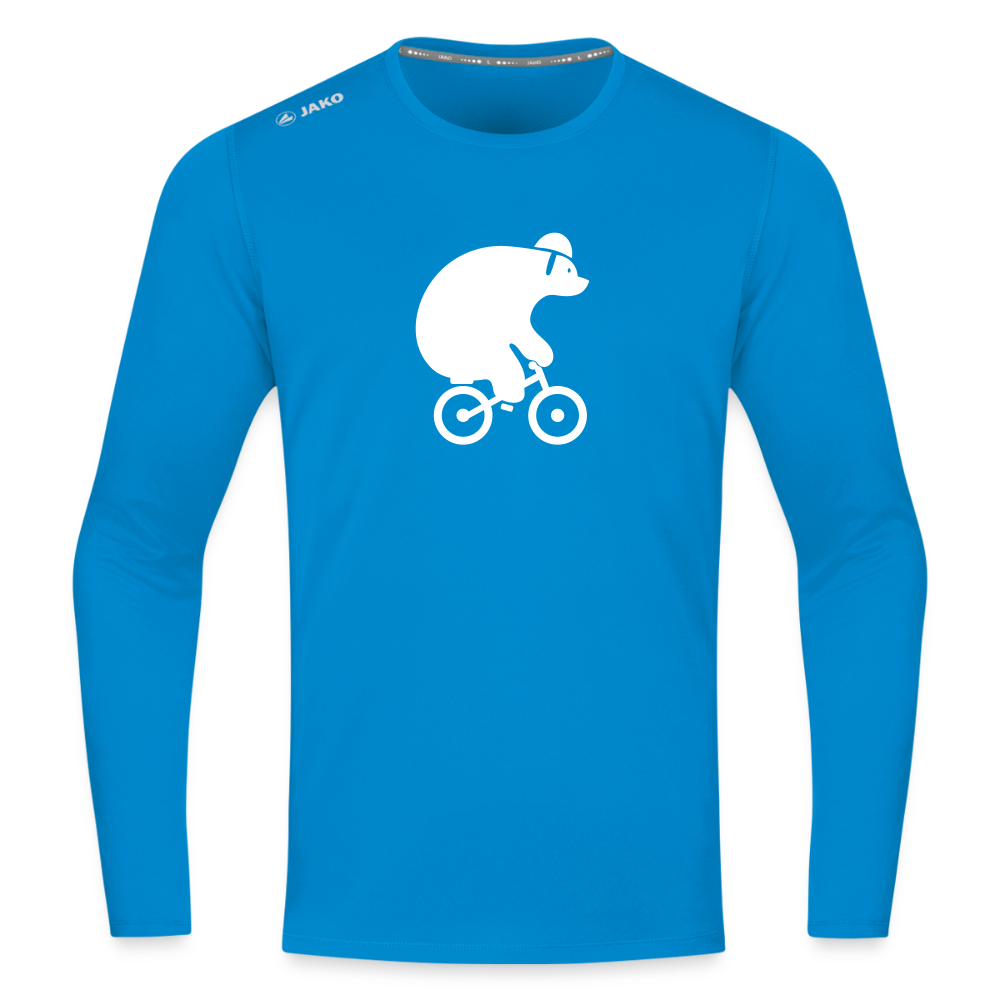 Fahrradbär - Männer Sport Langamshirt - Saphirblau