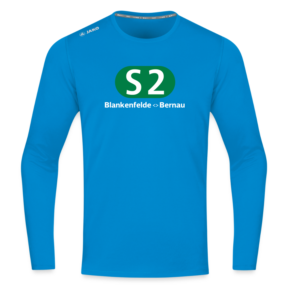 S2 - Männer Sport Langamshirt - Saphirblau