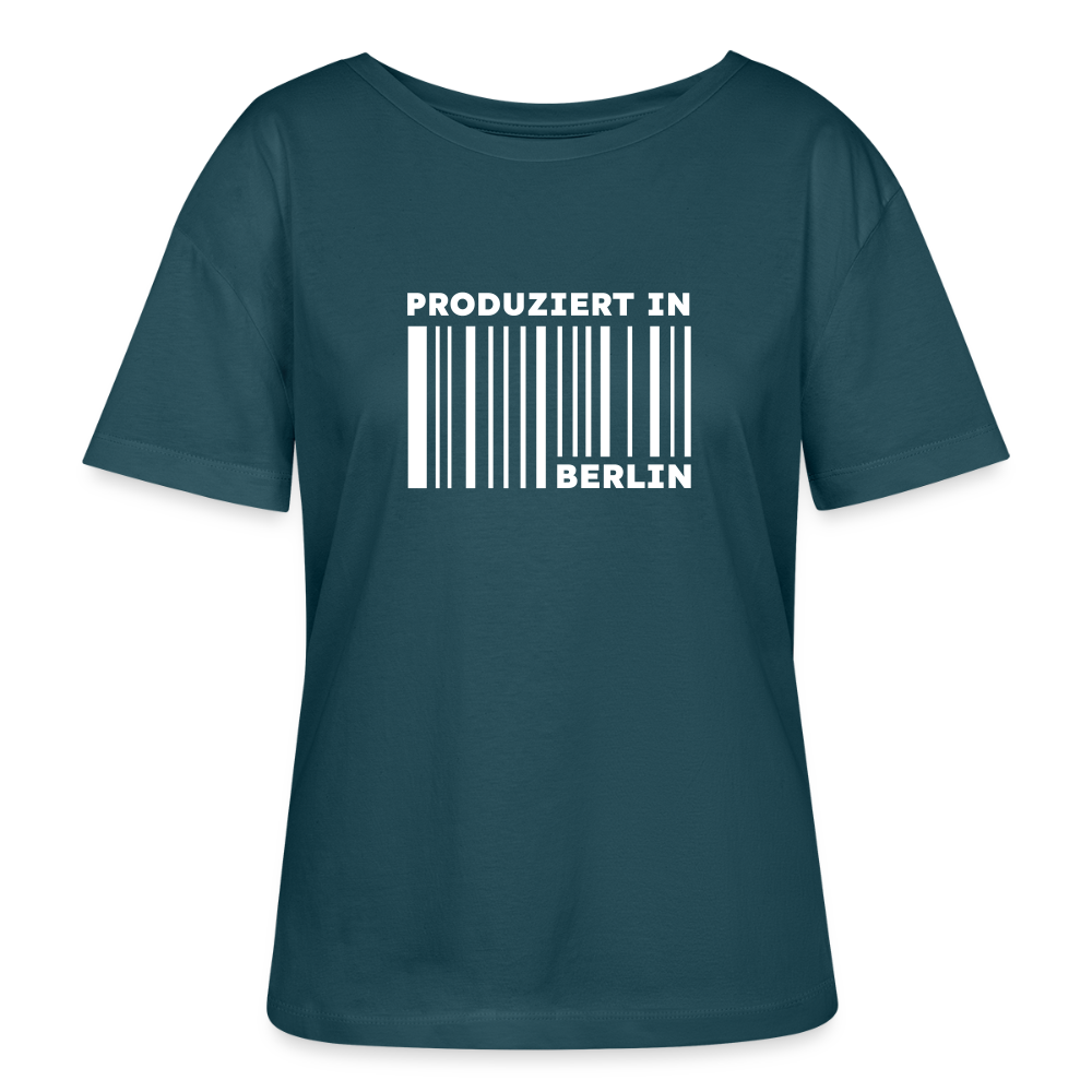 PRODUZIERT IN BERLIN - Relaxed Rundhals Frauen Bio-T-Shirt - Dunkles Petrol