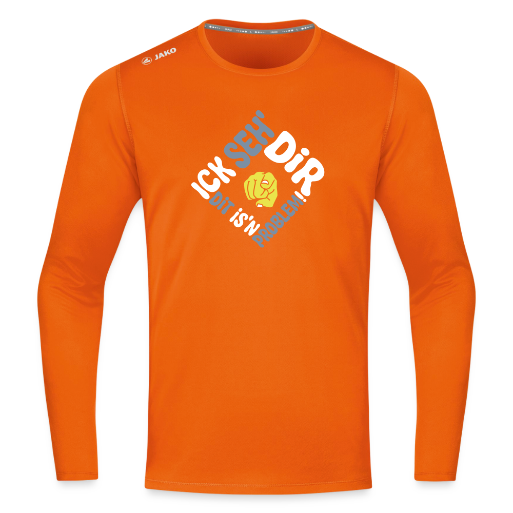 Ick seh' dir. Dit is'n Problem. - Männer Sport Langamshirt - Neonorange