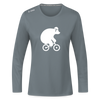 Fahrradbär - Frauen Sport Langarmshirt - Grau