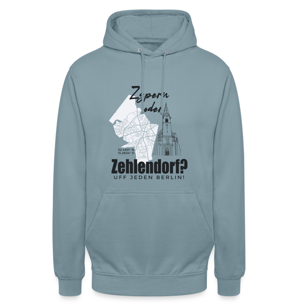Zypern oder Zehlendorf - Unisex Hoodie - Nebelblau