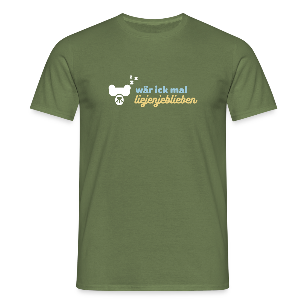 wär ick mal liejenjeblieben - Männer Premium T-Shirt - Militärgrün