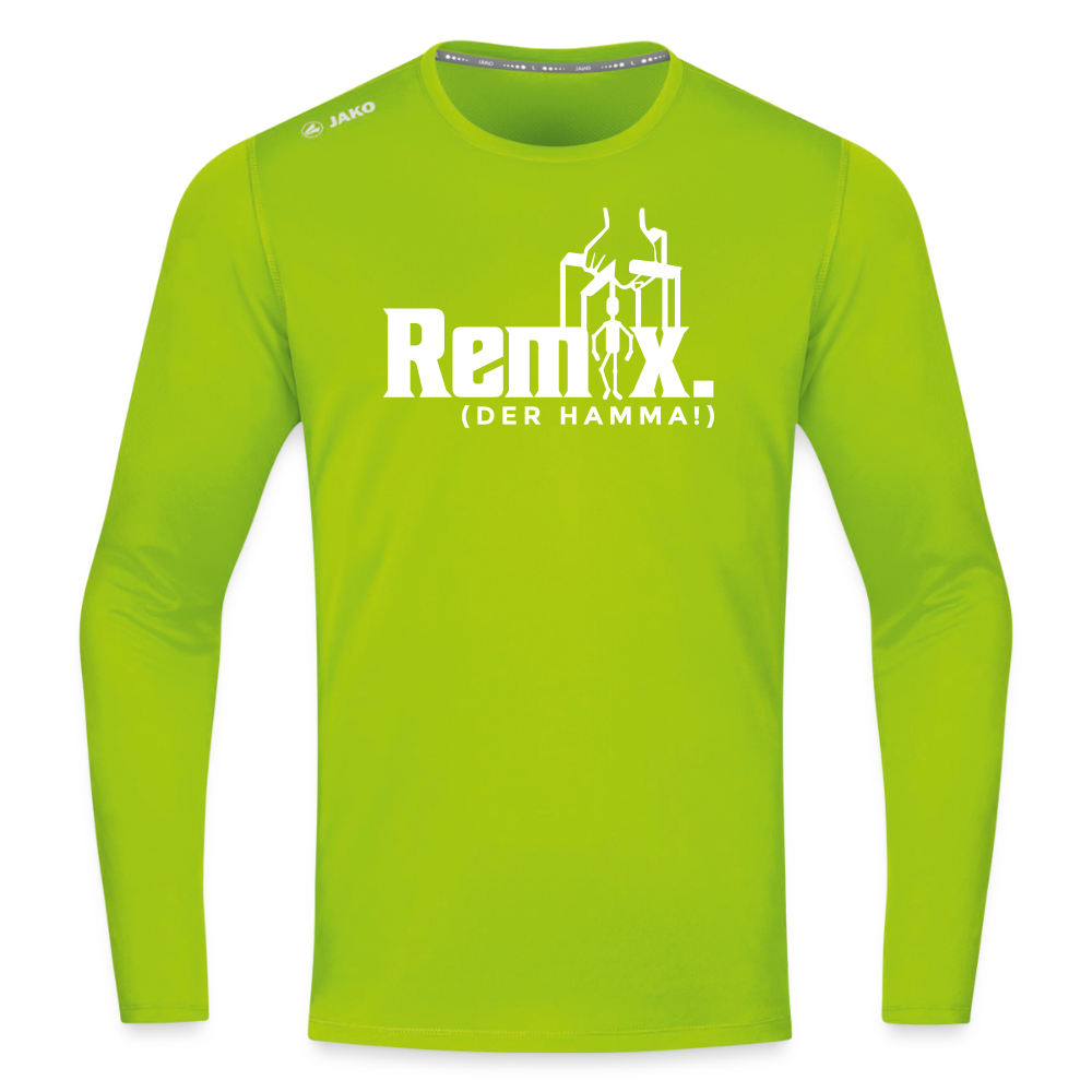 Remix. - Männer Sport Langamshirt - Neongrün