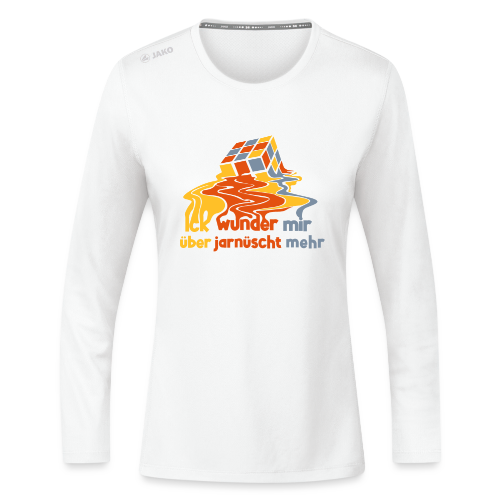 Ick Wunder Mir - Frauen Sport Langarmshirt - Weiß