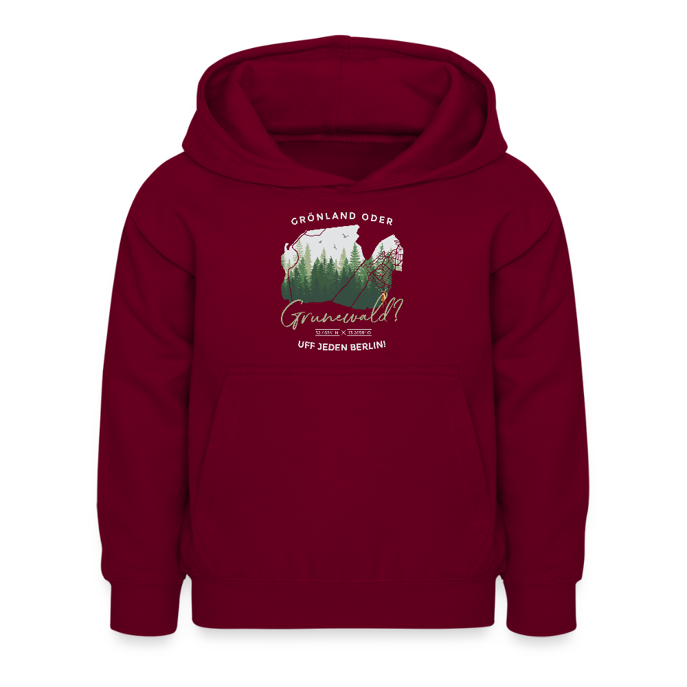 Grönland oder Grunewald - Kinder Hoodie - Bordeaux