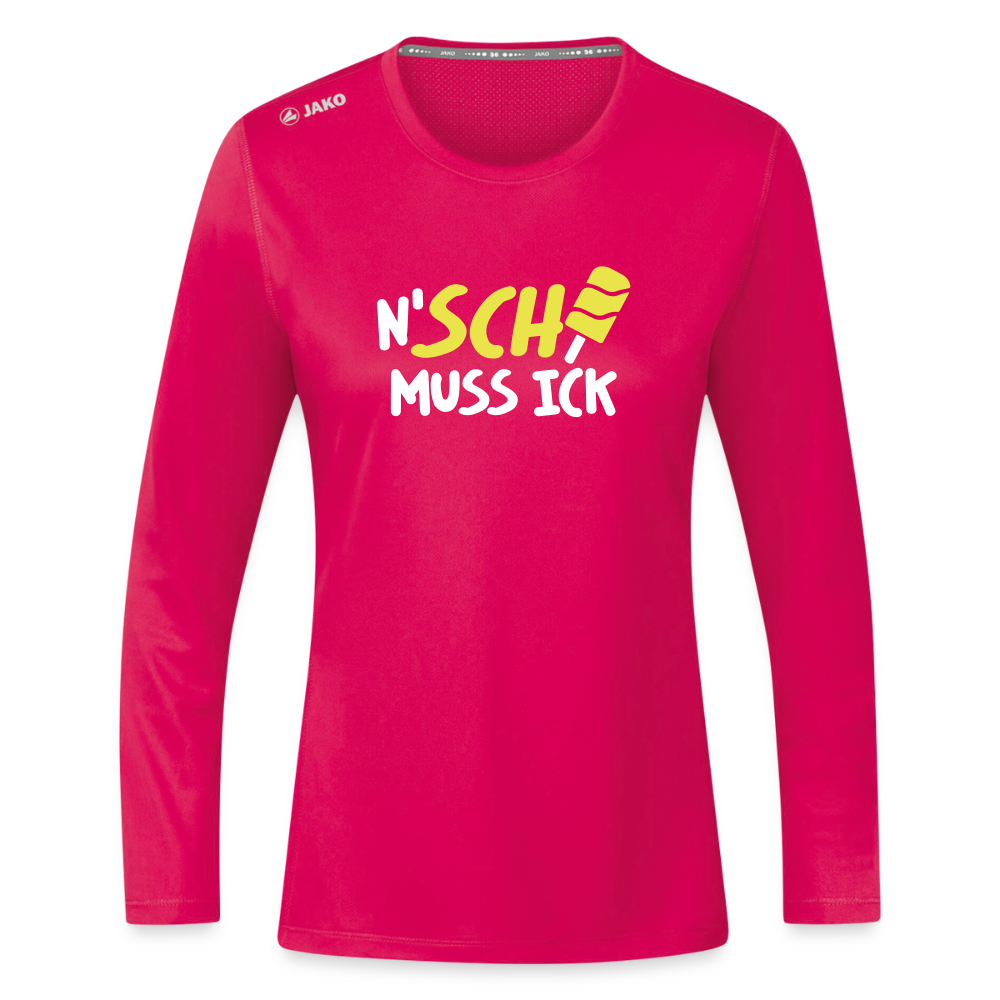 N'SCH... MUSS ICK - Frauen Sport Langarmshirt - dunkles Pink