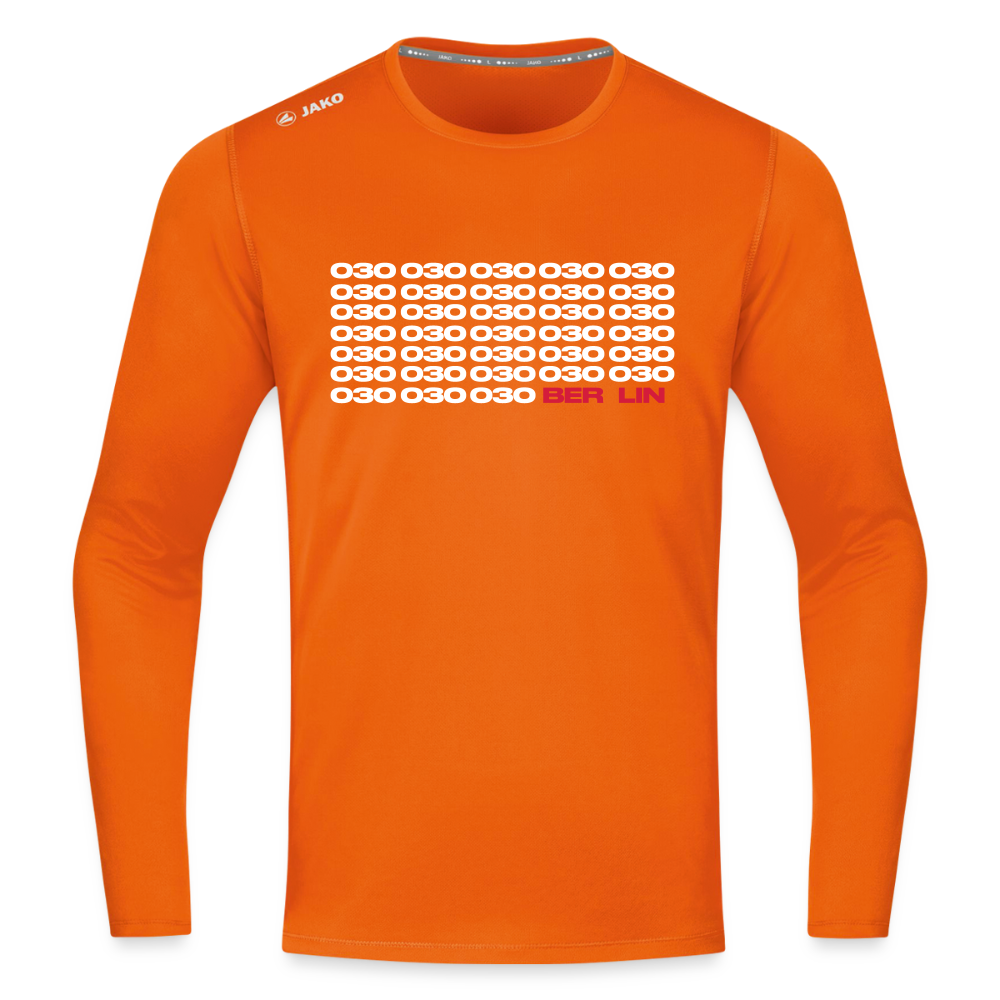 030 Berlin - Männer Sport Langamshirt - Neonorange