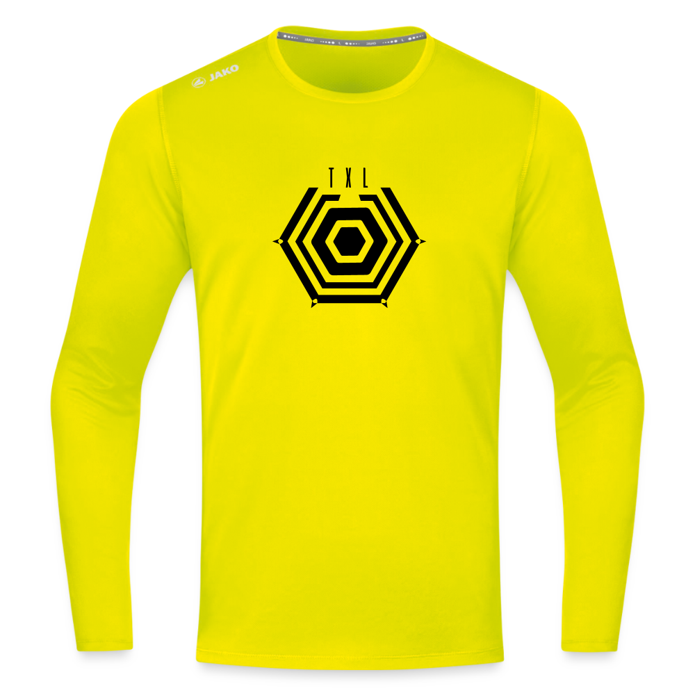 Tegel TXL Umrisse - Männer Sport Langamshirt - Neongelb