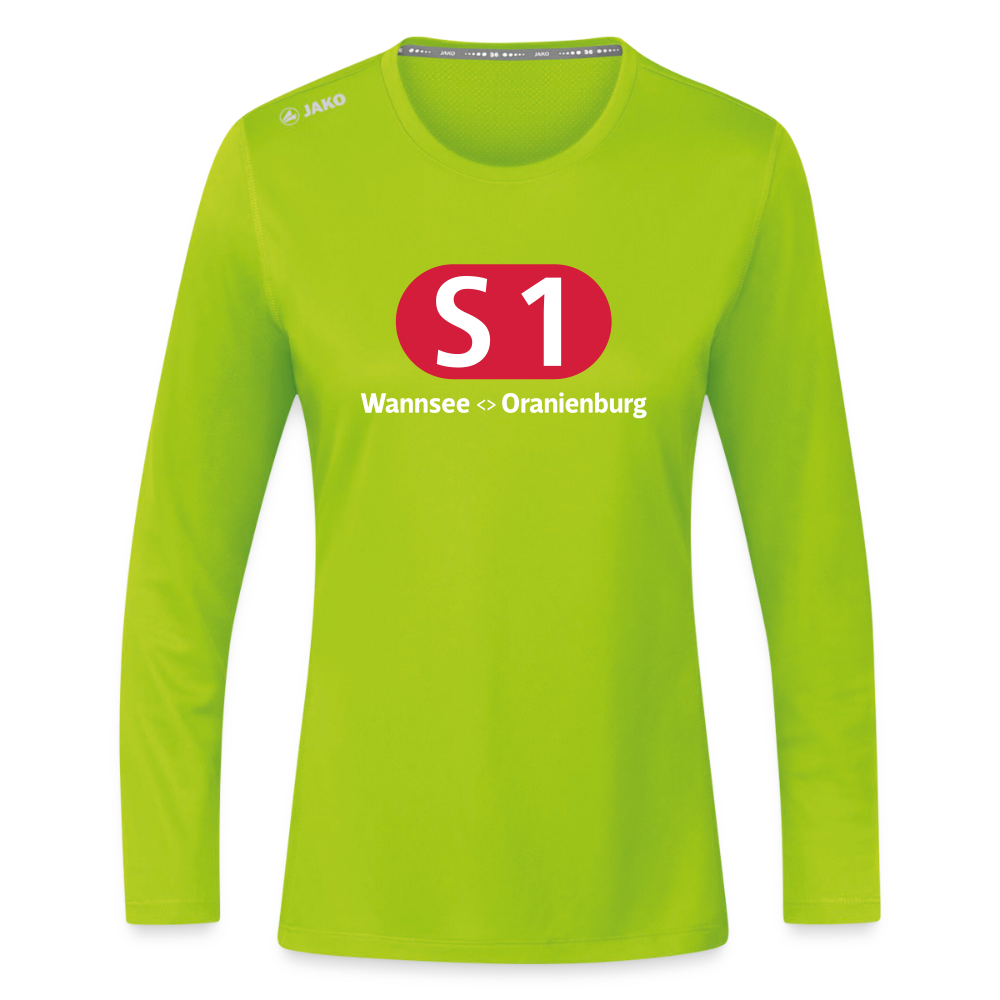 S1 - Frauen Sport Langarmshirt - Neongrün