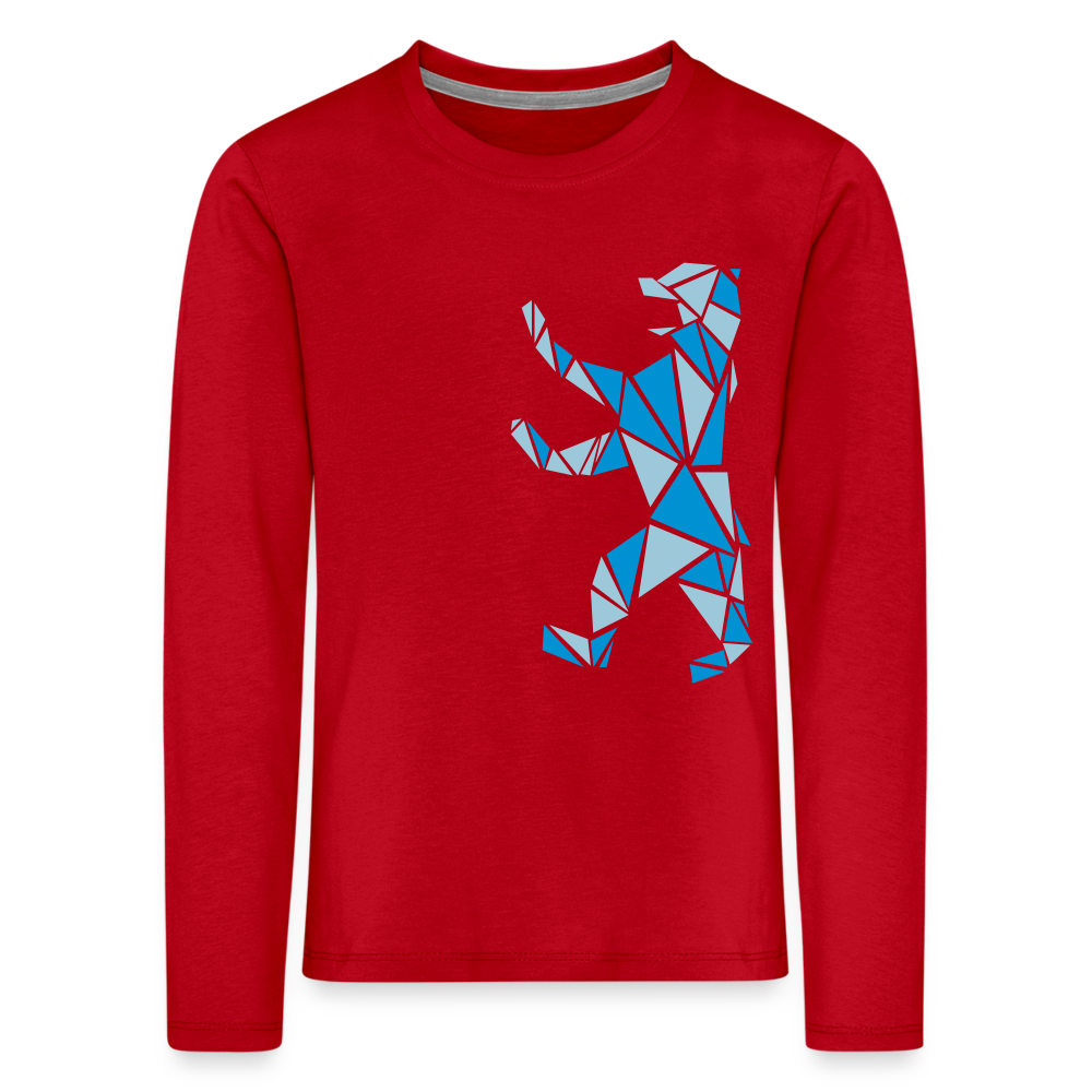 Berliner Bär Geometrie - Kinder Langarmshirt - Rot