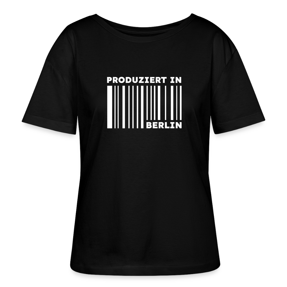 PRODUZIERT IN BERLIN - Relaxed Rundhals Frauen Bio-T-Shirt - Schwarz