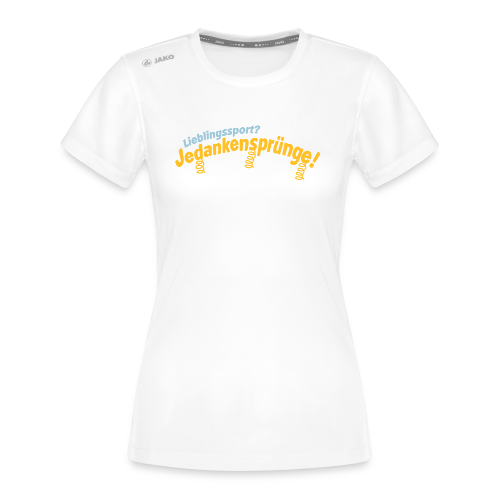 Lieblingssport? Jedankensprünge! - Frauen Sport-Shirt - Weiß