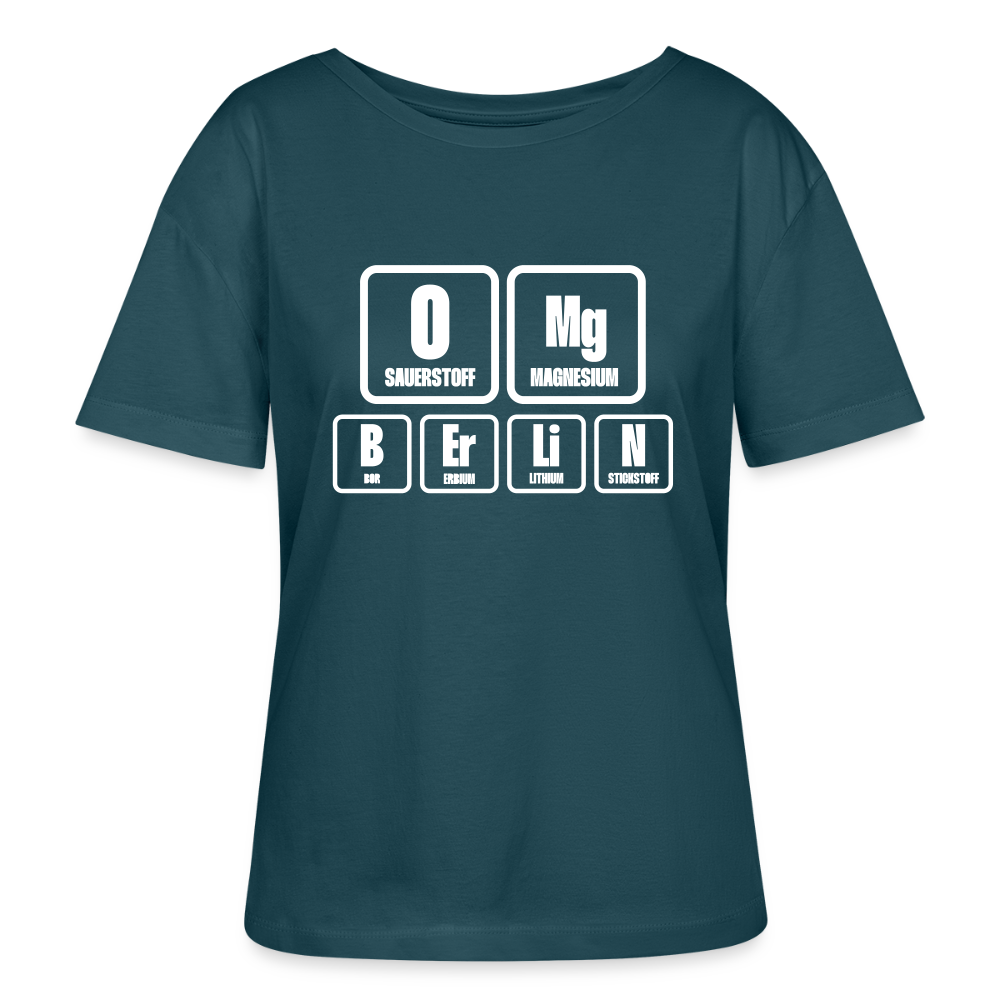 OMG Berlin - Relaxed Rundhals Frauen Bio-T-Shirt - Dunkles Petrol