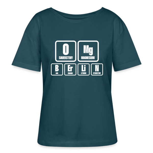 OMG Berlin - Relaxed Rundhals Frauen Bio-T-Shirt - Dunkles Petrol