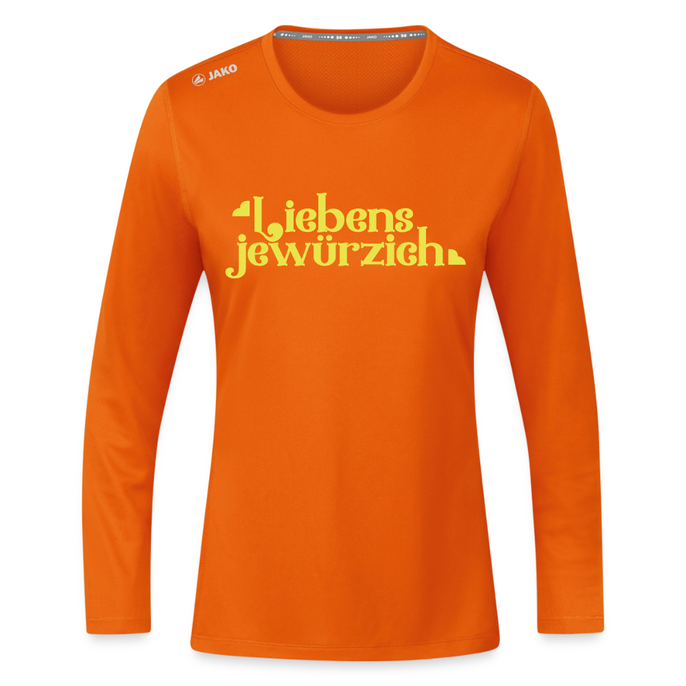 Liebensjewürzich - Frauen Sport Langarmshirt - Neonorange