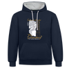 Scharbeutz oder Schöneberg - Kontrast Hoodie - Navy/Grau meliert