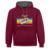 Tegel Hippest Neighborhood - Kontrast Hoodie - Weinrot/Anthrazit