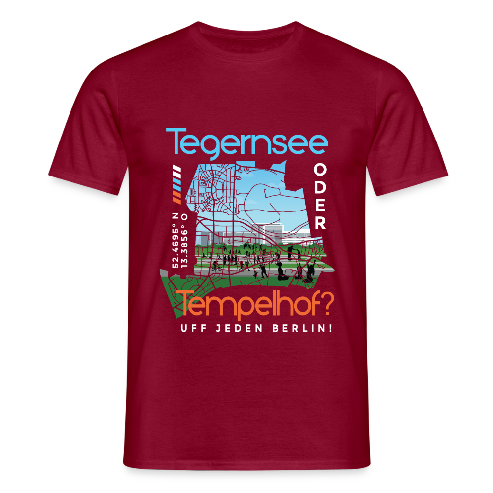 Tegernsee oder Tempelhof - Männer Premium T-Shirt - Ziegelrot