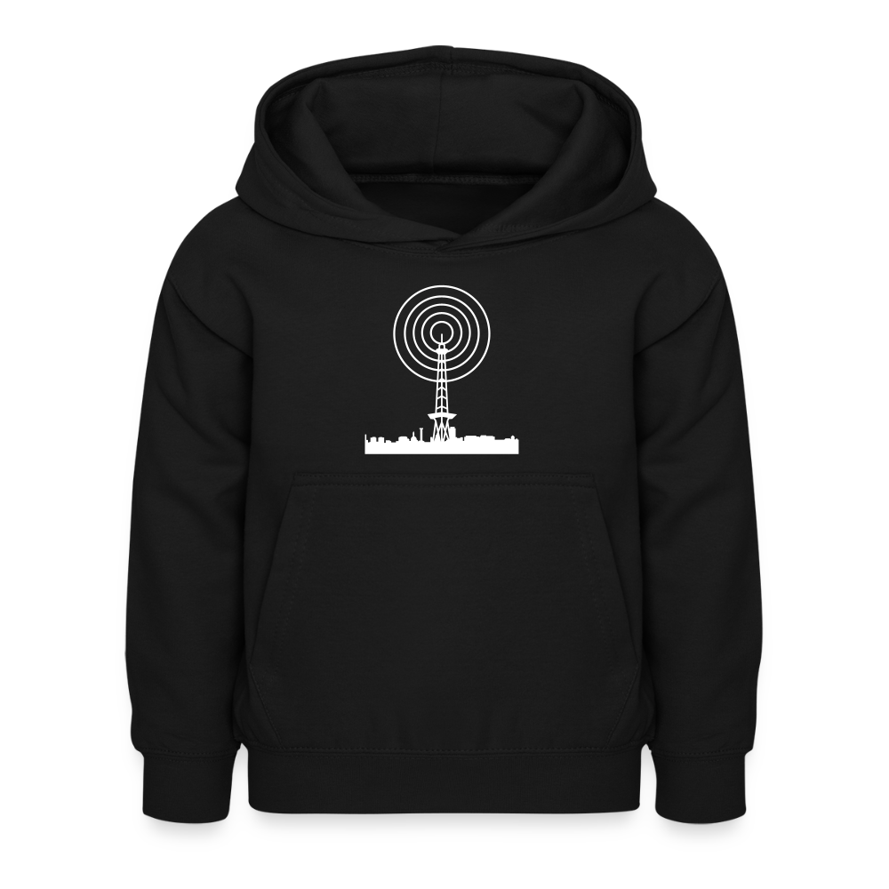 Funkturm im Fokus - Kinder Hoodie - Schwarz
