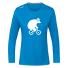 Fahrradbär - Frauen Sport Langarmshirt - Saphirblau
