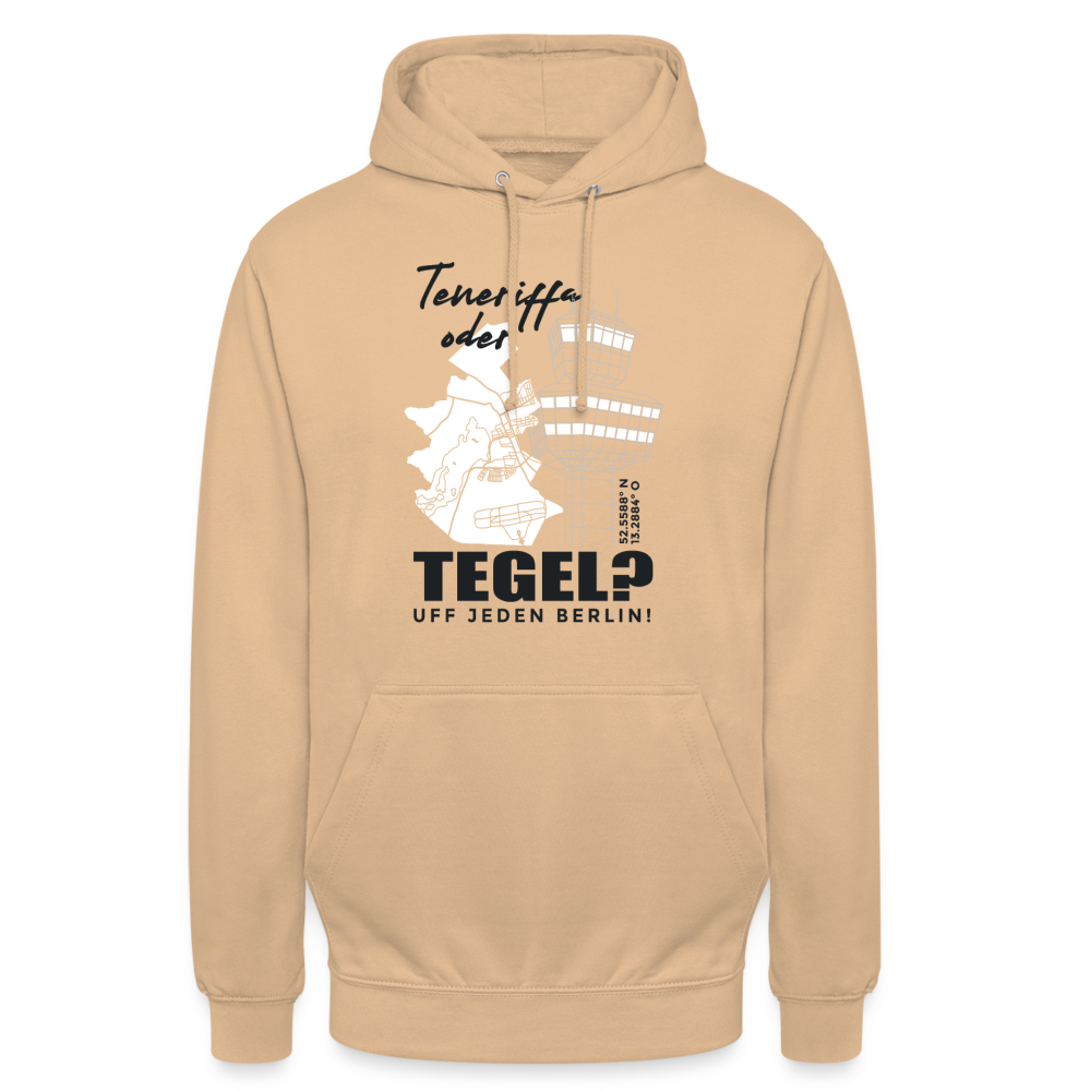 Teneriffa oder Tegel - Unisex Hoodie - Pfirsich