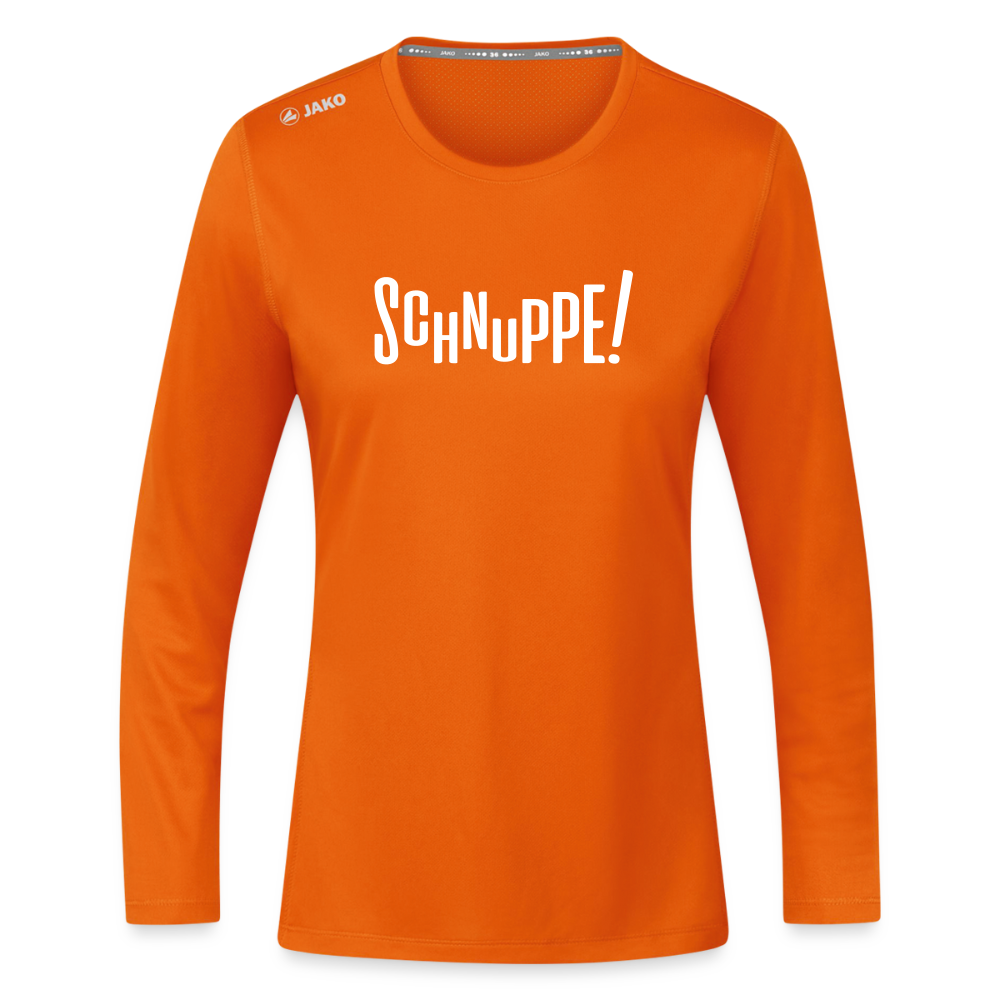 Schnuppe! - Frauen Sport Langarmshirt - Neonorange